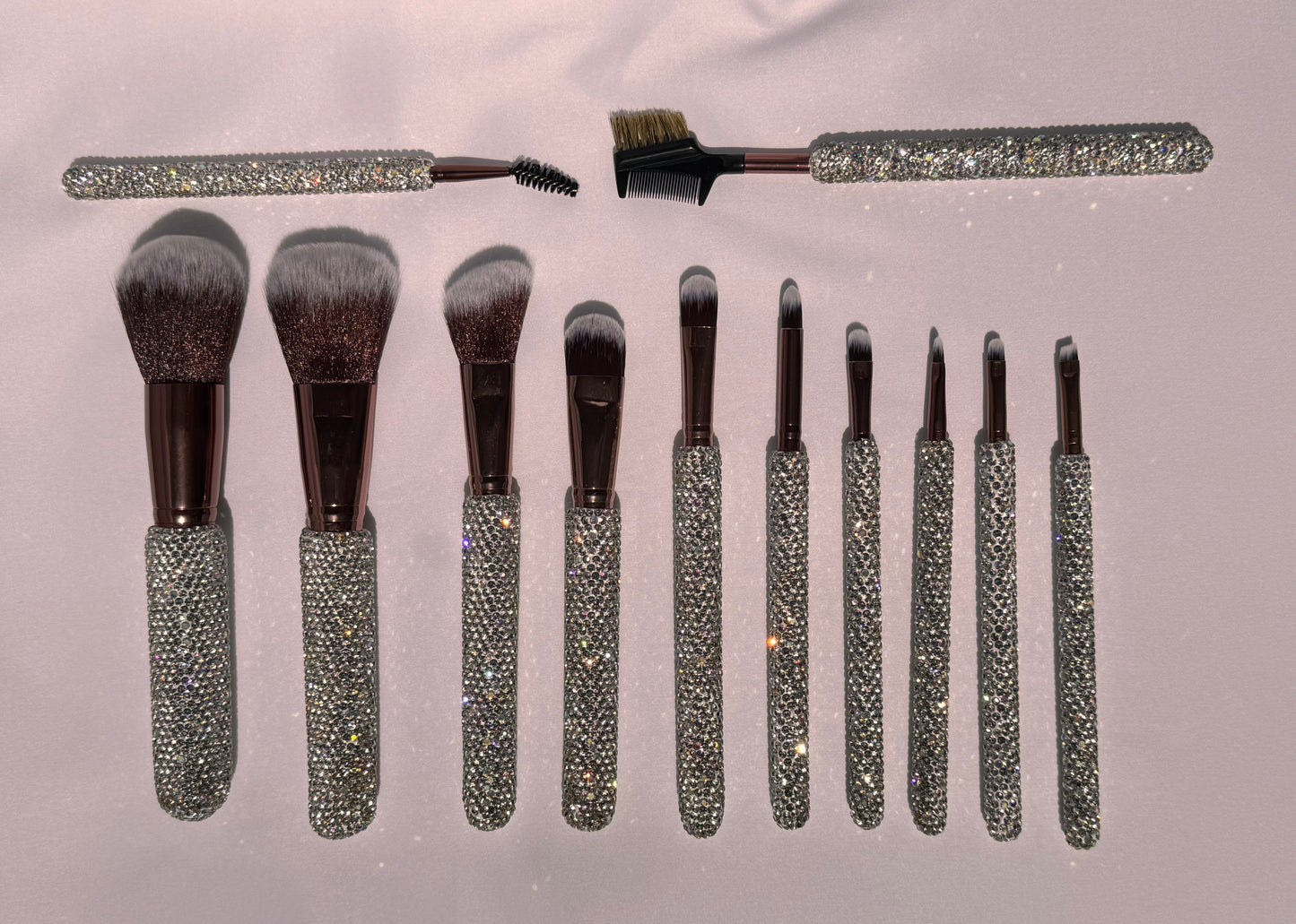 Syena – Kit complet de Pinceaux de Maquillage avec Manche en Strass