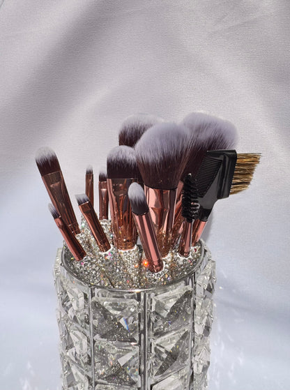 Syena – Kit complet de Pinceaux de Maquillage avec Manche en Strass