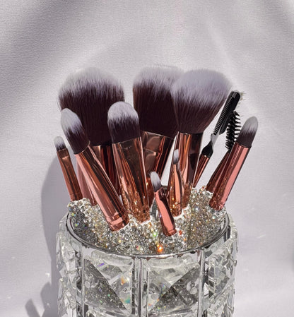 Syena – Kit complet de Pinceaux de Maquillage avec Manche en Strass