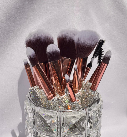 Syena – Kit complet de Pinceaux de Maquillage avec Manche en Strass